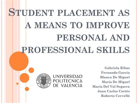 Ppt Student Placement As A Means To Improve Personal And Professional