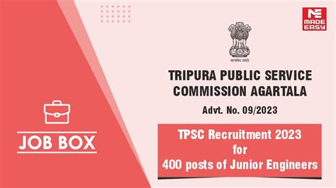 TPSC JE Recruitment 2023 For 400 Posts Of Junior Engineers