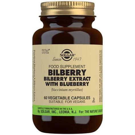 Solgar Bilberry Berry Extract 60 Vegetable Capsules