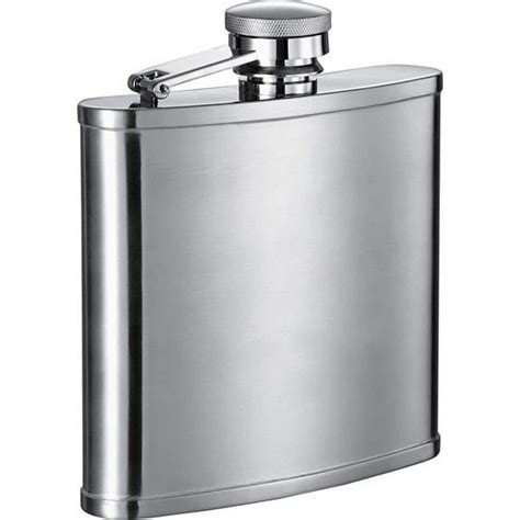 Visol Edge Satin Finish Stainless Steel 14 Oz Liquor Flask Vf1127