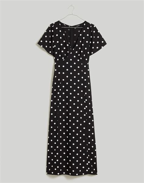 V-Neck Flutter-Sleeve Midi Dress | Madewell