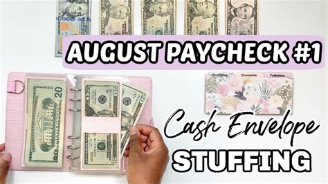 AUGUST CASH ENVELOPE STUFFING FULL TIME INCOME BUDGET PAYCHECK 1