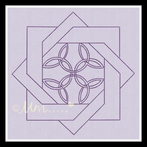 Celtic Knot Quilt Block Linework 4 5 6 And 8 Inches Machine Embroidery