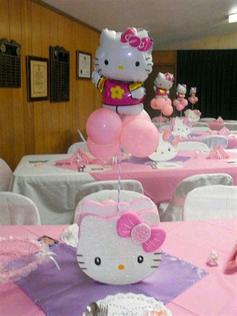 A Hello Kitty Themed Birthday Party With Balloons