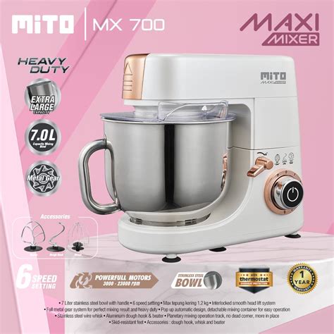 Jual Mito Stand Mixer Liter Mx Mixer Putih Shopee Indonesia