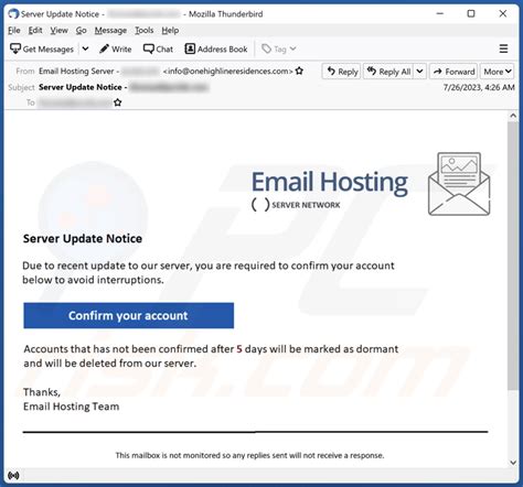 Server Update Notice Email Scam Removal And Recovery Steps