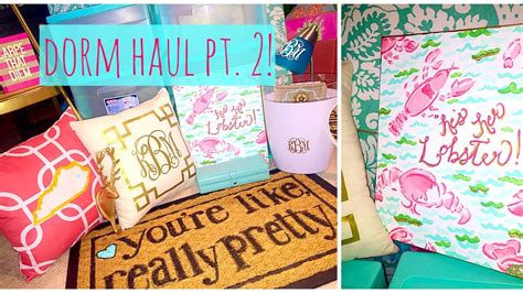 Huge College Dorm Haul Pt 2 Lilly Pulitzer Inspired 2015 Youtube