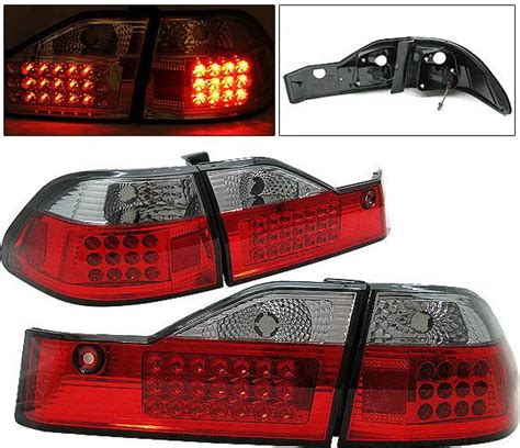 Honda Accord 4dr 4 Car Option Led Taillights Red And Smoke Lt Ha984ledrsm 1