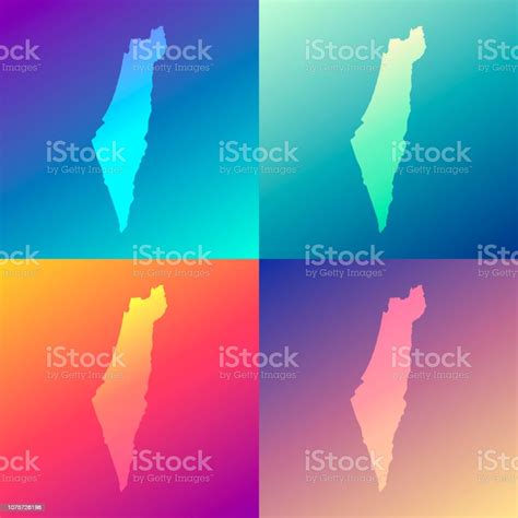 Ilustración De Israel Mapas Con Gradientes De Colores Moda Fondo Y Más