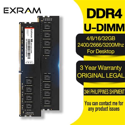 Exram RAM DDR4 4GB 8GB 16GB DIMM Gaming Memory 2400Mhz 2666MHz 3200MHz ...