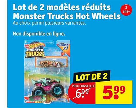 Promo Lot De Modèles Réduits Monster Trucks Hot Wheels chez Kruidvat iCatalogue fr