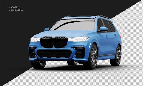 Aislado Realista Azul Mate Lujo Moderno Grand Suv Coche Desde La Vista