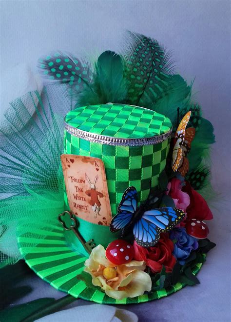 Green Mini Top Hat Mad Hatter Hat Headband Alice In Etsy