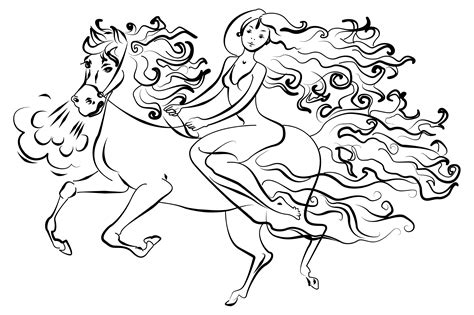 mujer a caballo 1591083 Vector en Vecteezy