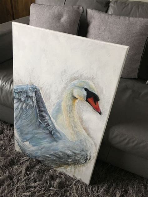 Swan Blue Swan Original Painting Acrylic Painting By Paul Hardern