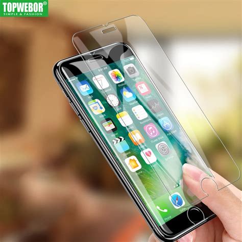 Topwebor 9H Tempered Glass For Iphone 8 7 6 6s Plus 5 5s SE Screen