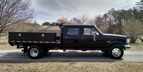 1997 Ford F350 Crew Cab Xlt Turbo Diesel 73 Manual Flatbed Gooseneck