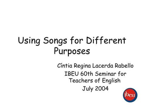Using Songs in the English Classroom 