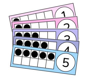 Ten frame number display (numbers 1 to 10) by Teaching with Madi