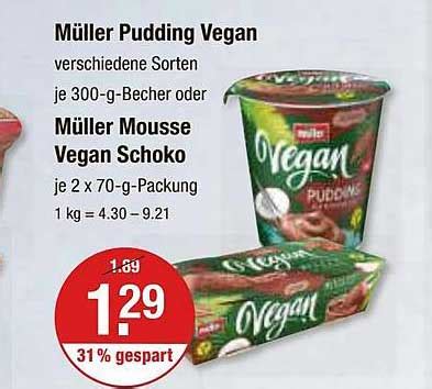 Müller Pudding Vegan Oder Mousse Vegan Schoko Angebot bei V Markt