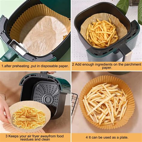 Entcook 9 Disposable Round Paper Liners For Air Fryer Non Stick Parchment Baking Paper Tray