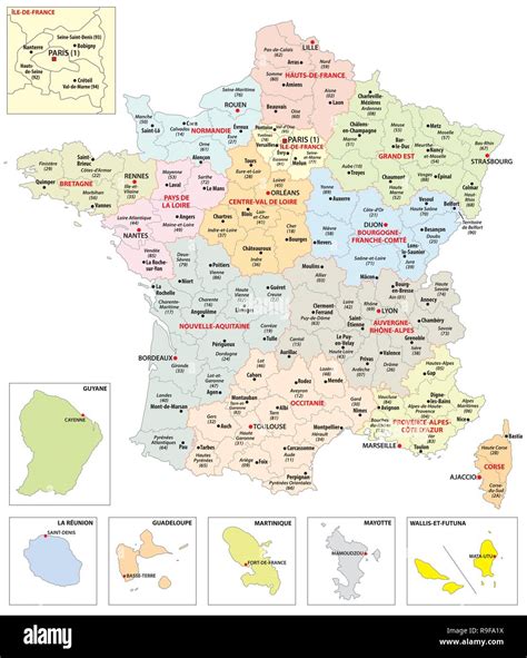 La Carte Administrative De R Gions De France Et D Outre Mer Image