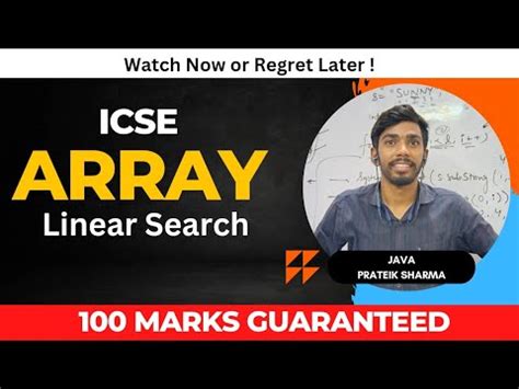 Linear Search Program In Array Class X Icse Computer Java By Prateik