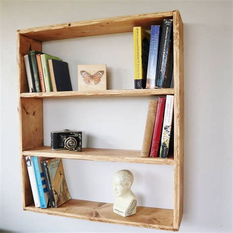 handmade wall mounted bookcase etsy uk