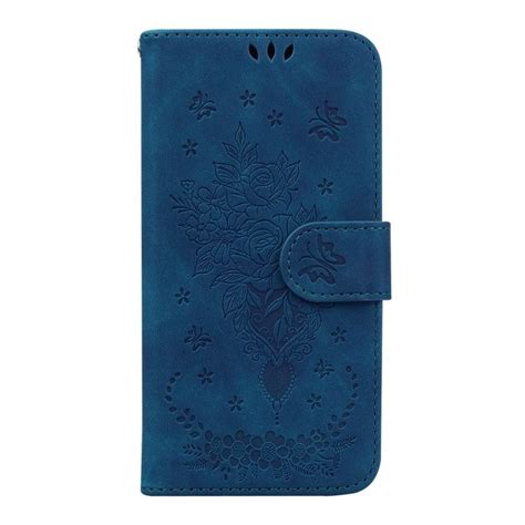 Peněženkové pouzdro Embossing Pattern Kytice modré Infinix Hot i