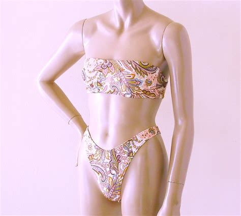 S S Thong Bikini Bottom And Strapless Bandeau Top In Etsy