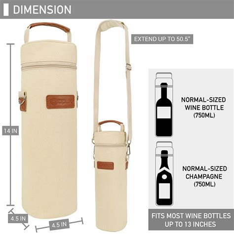 Wine Carrier Bag Insulated Single Bottle Cooler Protection Carrying