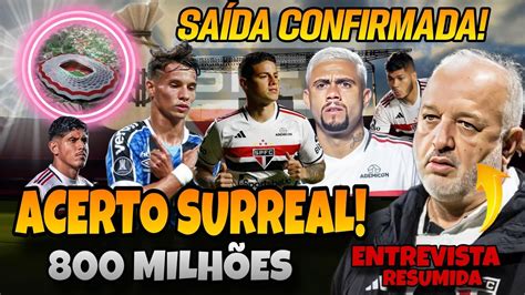 SÃO PAULO ASSINA ACORDO SURREAL VEJA DETALHES SAÍDA DO SPFC