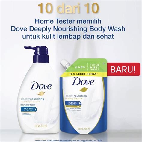 Jual Dove Deeply Nourishing Body Wash Sabun Cair Mandi Refill Pouch