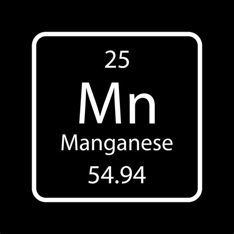 Manganese Symbol Chemical Element Of The Periodic Table Vector