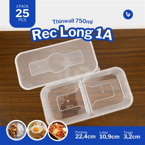 Jual Thinwall KLIR Rectangular Long 750ML Tempat Makan Wadah Plastik