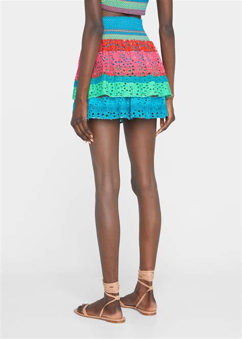 Alice Olivia Bethie Striped Smocked Mini Skirt Bergdorf Goodman