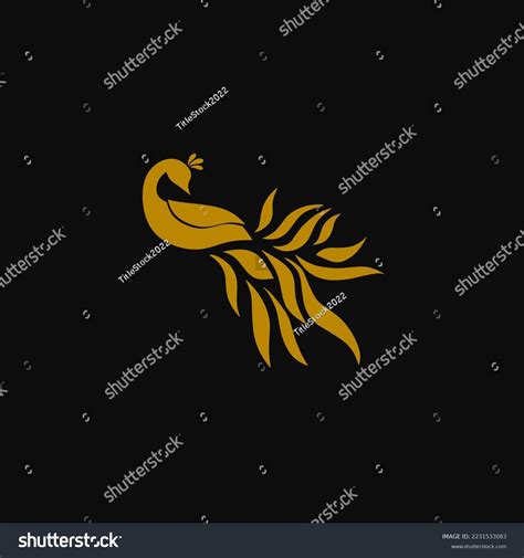 Vector Graphic Vector Golden Peacock Logo Stock Vector Royalty Free