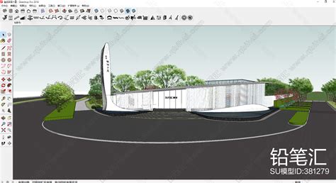 现代示范区景观su模型 铅笔汇 高品质su模型交流分享平台
