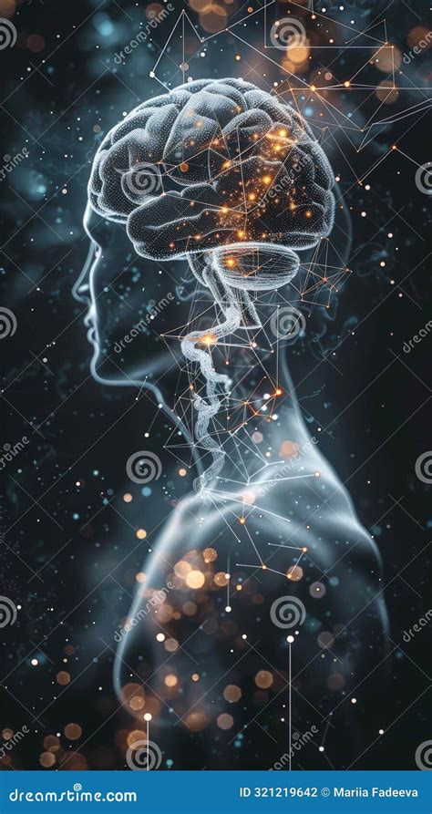 Futuristic Digital Rendering Of A Human Brain With Glowing Neural