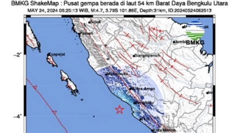 Gempa Bengkulu Utara M47 Akibat Aktivitas Sesar Dasar Laut Ini