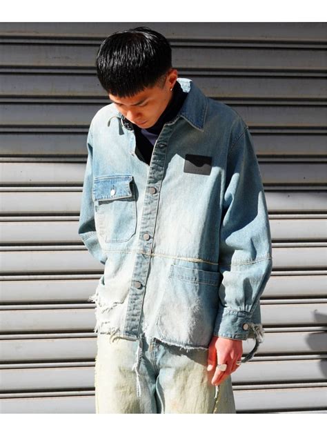 Sale Off Edifice Jieda Damage Over Denim Shirt