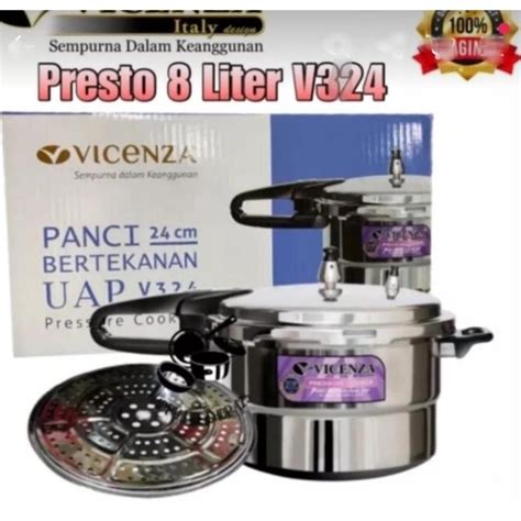 Jual Vicenza Panci Presto 8 Liter 24 Cm Stainless Steel Shopee