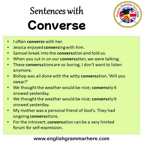 Sentences with Converse, Converse in a Sentence in English, Sentences For Converse - English ...