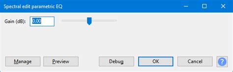 Spectral Edit Parametric Eq Audacity Manual