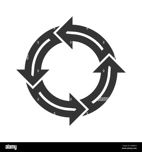 Circle Arrow Reload Arrow Icon Isolated Black Refresh Vector Arrow