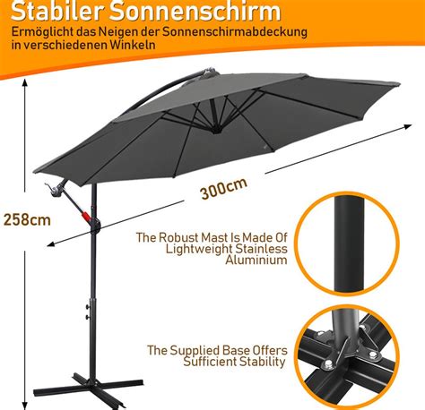 Tolletour M M Sonnenschirm Mit Led Solar Kaufland De