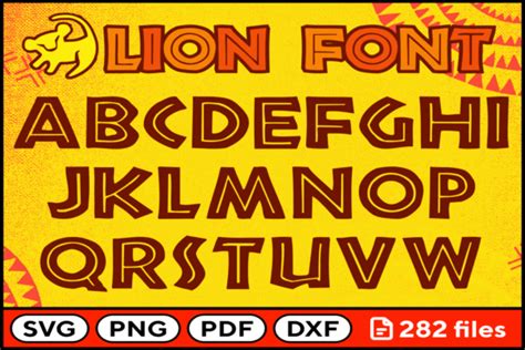 Lion Font Svg Png Pdf Dxf Alphabet Graphic By Fromporto Creative Fabrica