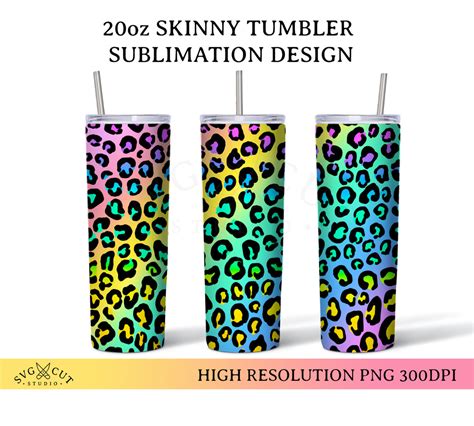 Leopard Print Tumbler Sublimation Design