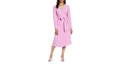 Halogen Long Sleeve Wrap Midi Dress Best Dresses From Nordstrom