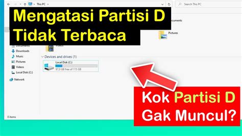 Cara Mengatasi Partisi D Yang Hilang Atau Tidak Terbaca Di File